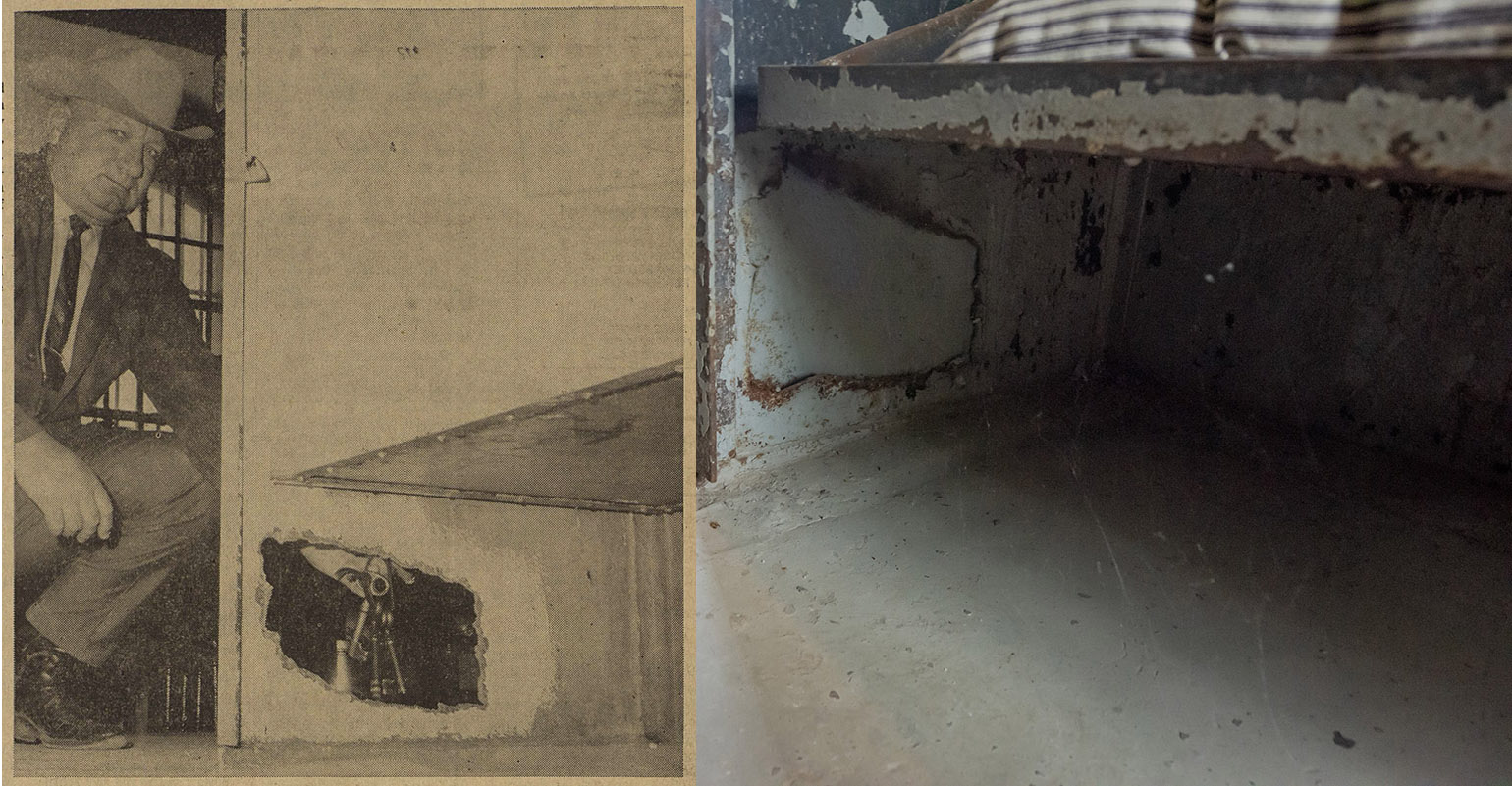 Escape hole at the Sutton County Jail