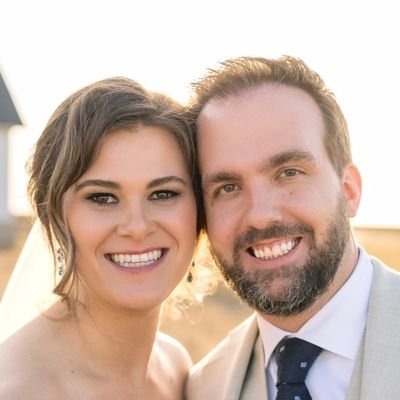 Austin and Jaymie Allison standing together outdoors, photographed in March 2025.