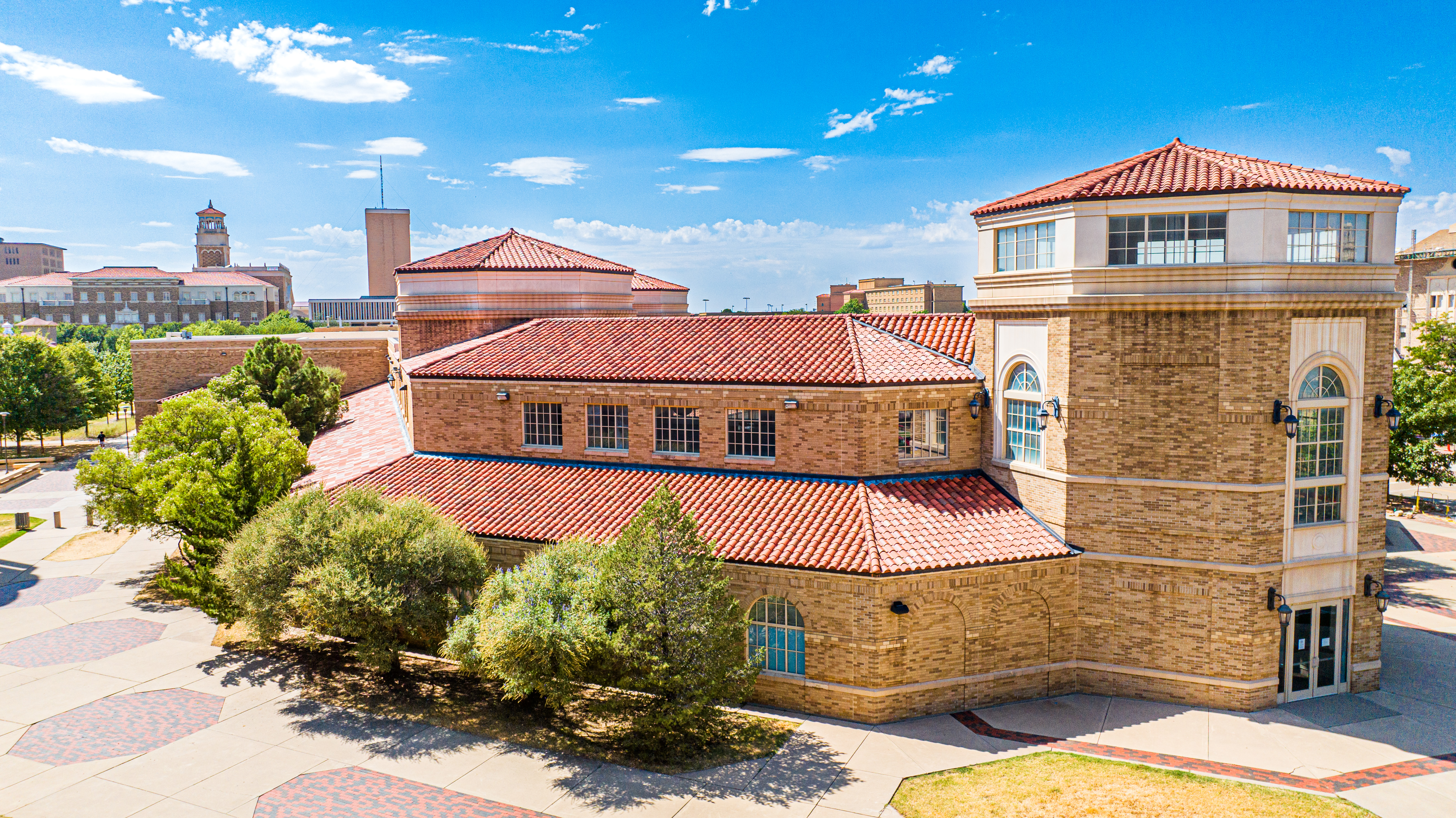Aerial image of the Southwest Collection/Special Collections Library