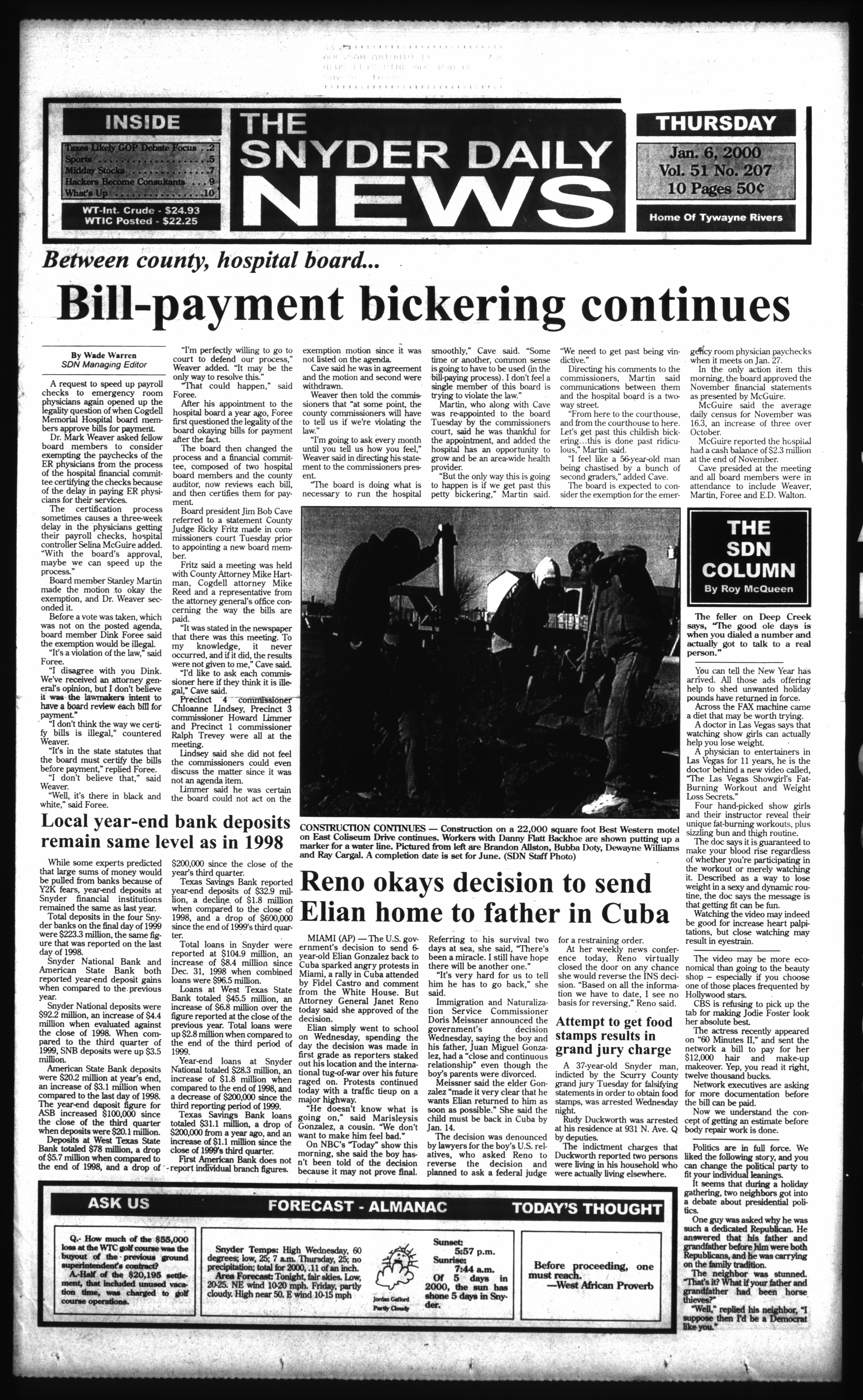 The Snyder Daily News Front Page Validation Target